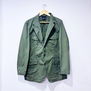 MANTIES Khaki Cargo Jacket Men’s Utility Cotton Field Coat | Large *